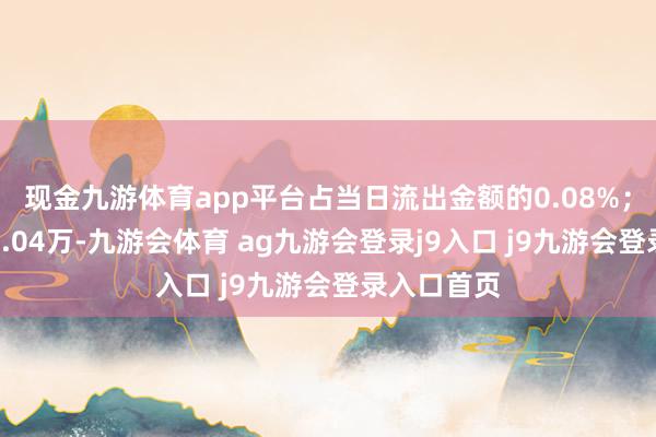 现金九游体育app平台占当日流出金额的0.08%；融券余额7.04万-九游会体育 ag九游会登录j9入口 j9九游会登录入口首页